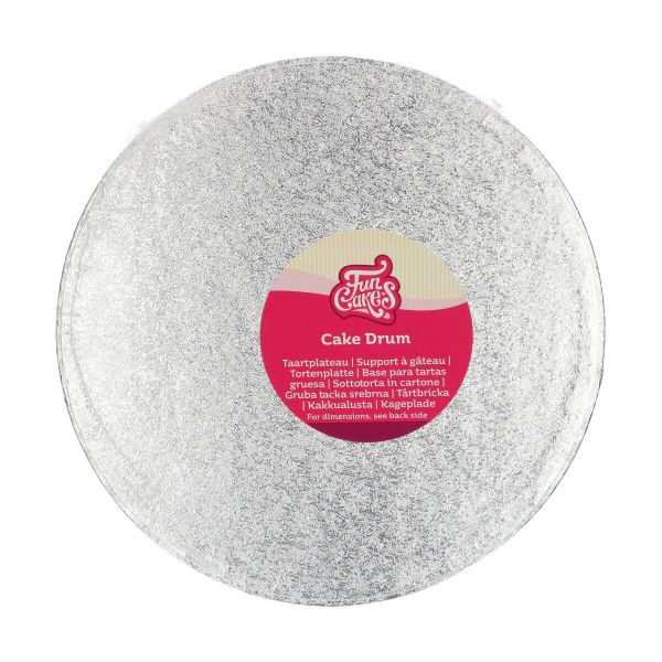 Cake Drum-Silber-Rund 35 cm