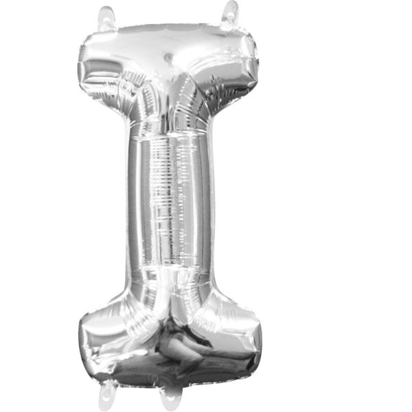 Mini Buchstabe Silber - I Folienballon 17 X 33 cm