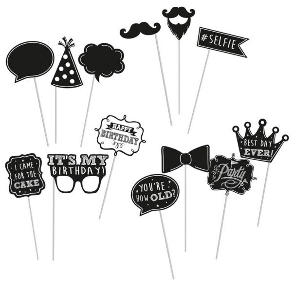 Chalkboard Birthday Photo-Booth-Set