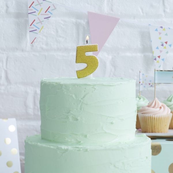 Gold Glitter Kerze 5 Pick And Mix