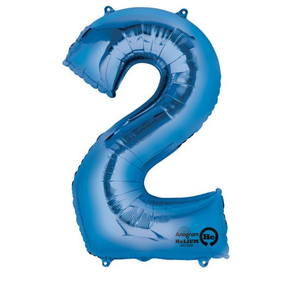 Zahl Blau - 2 Folienballon 50 X 88 cm