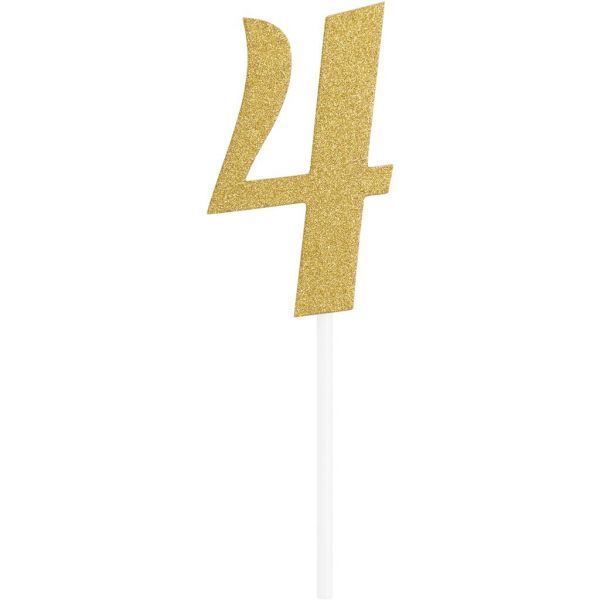 Gold Glitter Birthday Cake Topper 4
