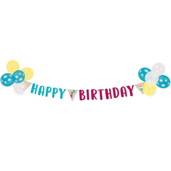 Happy Birthday Dekoset Ballons Und Banner