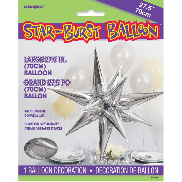 Starburst Silver 3D Folienballon