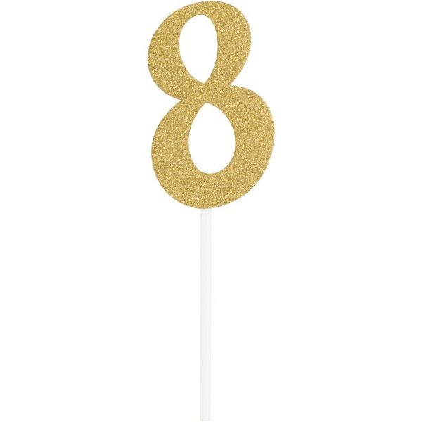 Gold Glitter Birthday Cake Topper 8