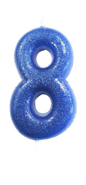 Kerze Glitter Blau 8