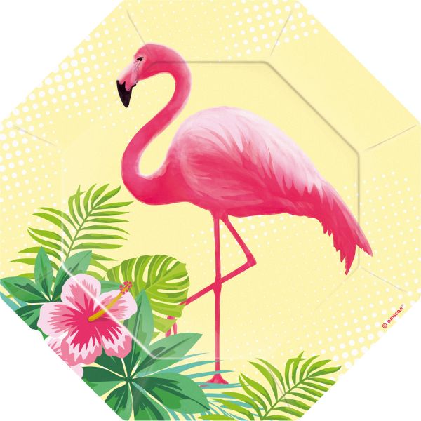 Pappteller Flamingo Paradise 18 cm/6