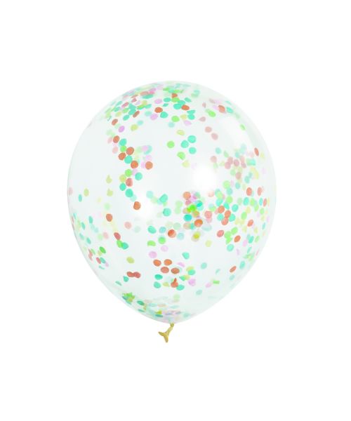 Mix Confetti-Ballon Clear 30 cm - 6 Stk