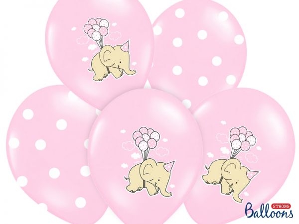 Ballon Elefant Rosa Mix/6