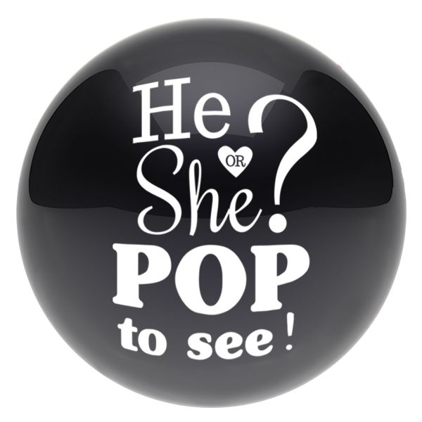 Gender Reveal Latexballon Black He or She