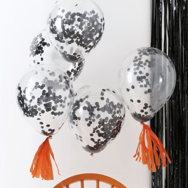Clear Ballon Mit Konfetti Black/5