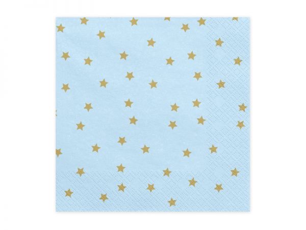Servietten Stars light blue