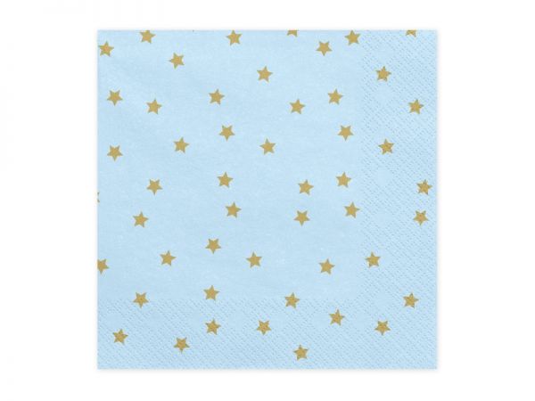 Servietten Stars light blue