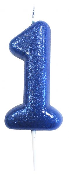 Kerze Glitter Blau 1