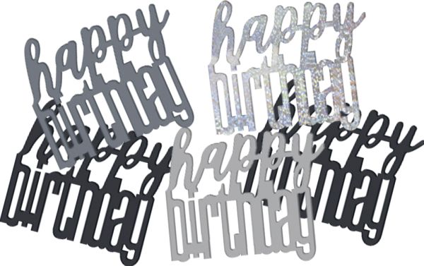 Birthday Glitz Schwarz Konfetti Happy Birthday