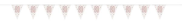 Birthday Glitz Rosegold Wimpelkette 80