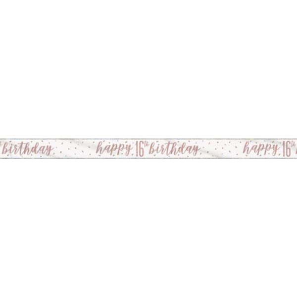 Birthday Glitz Rosegold Banner 16