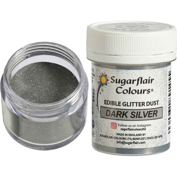 Sugarflair Glitter Dark Silver