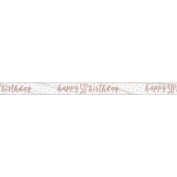 Birthday Glitz Rosegold Banner 50