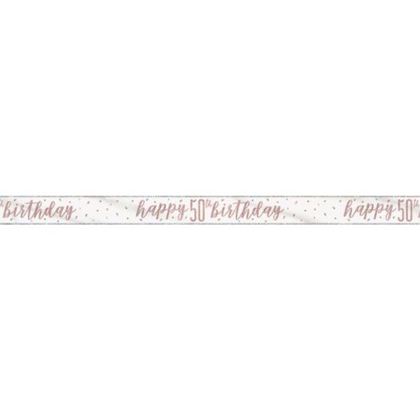 Birthday Glitz Rosegold Banner 50