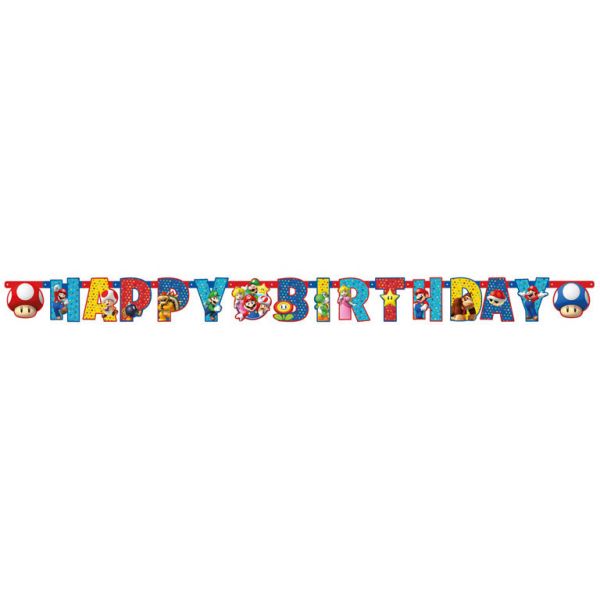 Super Mario Happy Birthday Banner