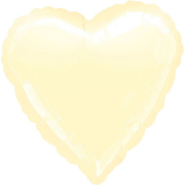 Herz Elfenbein Metallic Folienballon 43 cm