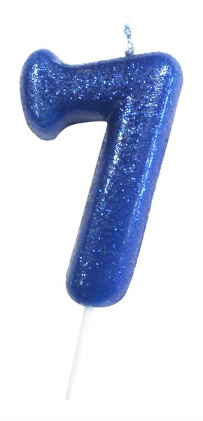 Kerze Glitter Blau 7
