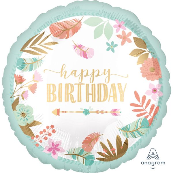 Boho Birthday Girl Folienballon 43 cm