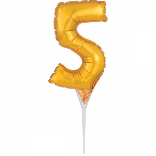 Cake Topper Gold Zahl 5 Air-Filled