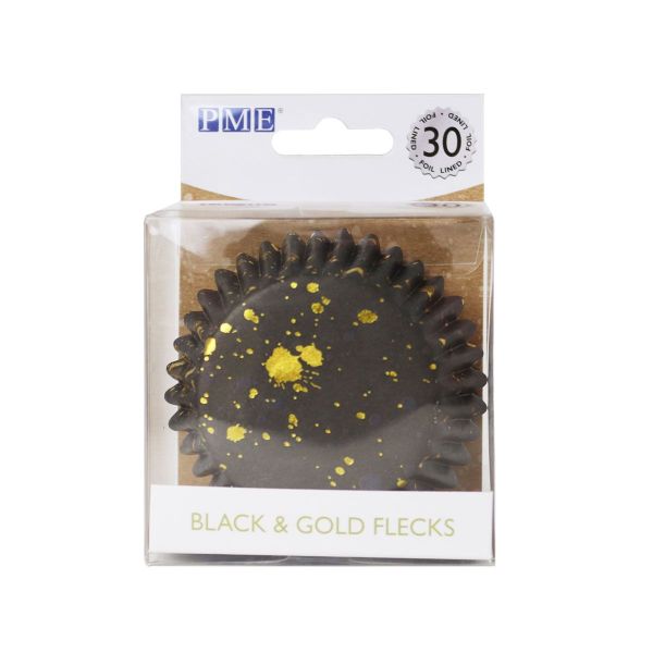 PME Muffin-Förmchen Black&Gold Flecks