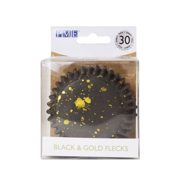PME Muffin-Förmchen Black&Gold Flecks