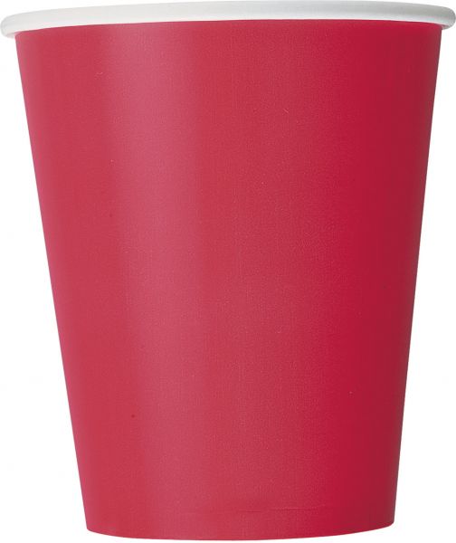 14 Pappbecher 266 ml Ruby Red