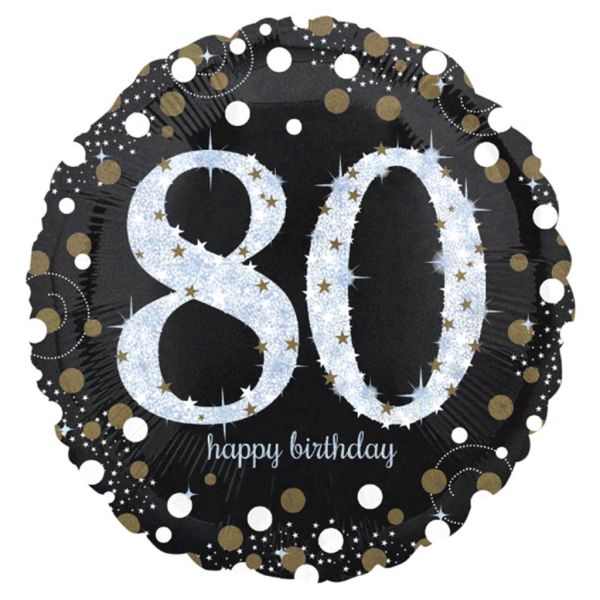 Sparkling Birthday 80 Folienballon 43 cm