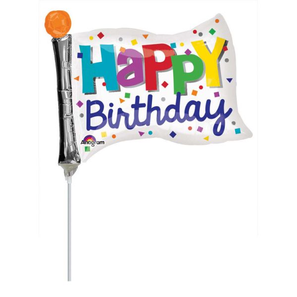Happy Birthday Fahne Mini-Folienballon