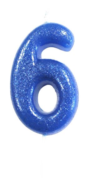 Kerze Glitter Blau 6