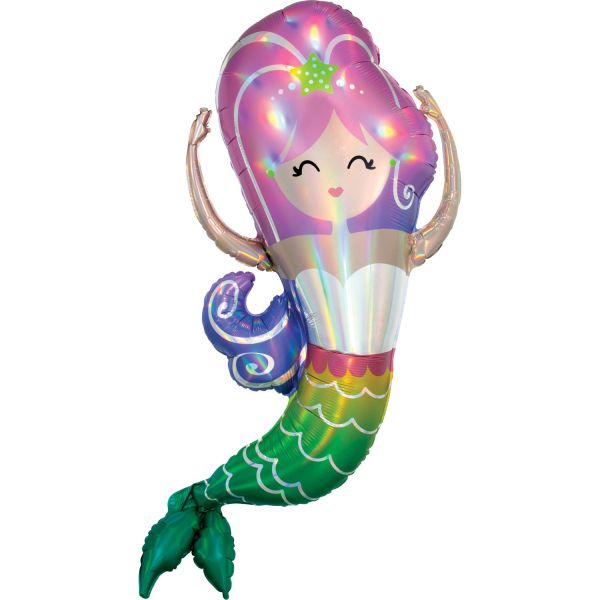 Mermaid Hologram-Iridescent Folienballon 81x104 cm