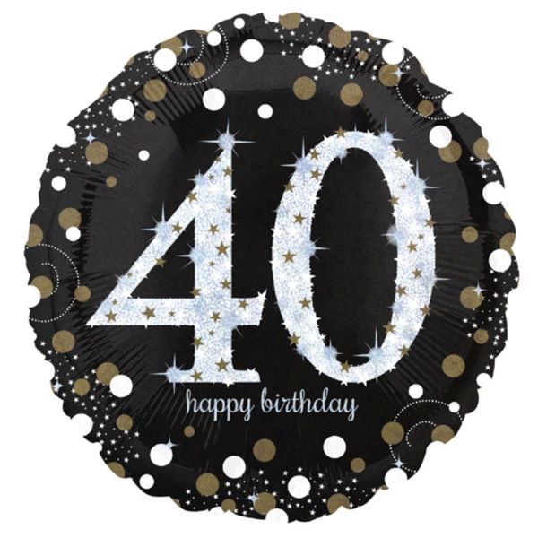Sparkling Birthday 40 Folienballon 43 cm