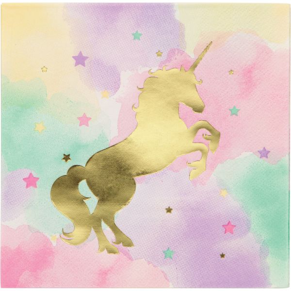 Unicorn Sparkle Foil Servietten