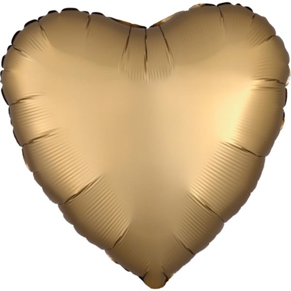 Herz Folienballon 43 cm Gold - Seidenschimmer