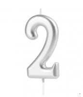 Kerze Nummer 2 Silber Kerze Nummer 2 Silber