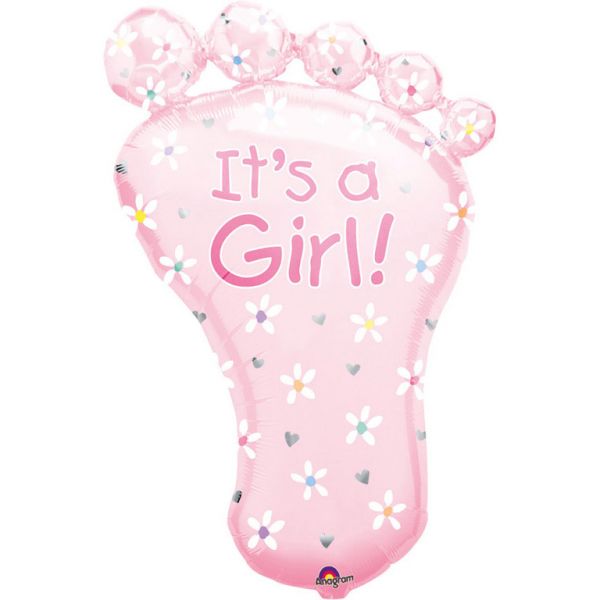 Foot Its A Girl Folienballon 80 X 60 cm