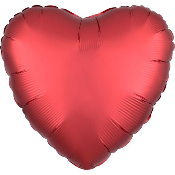 Herz Folienballon 43 cm Rot - Seidenschimmer
