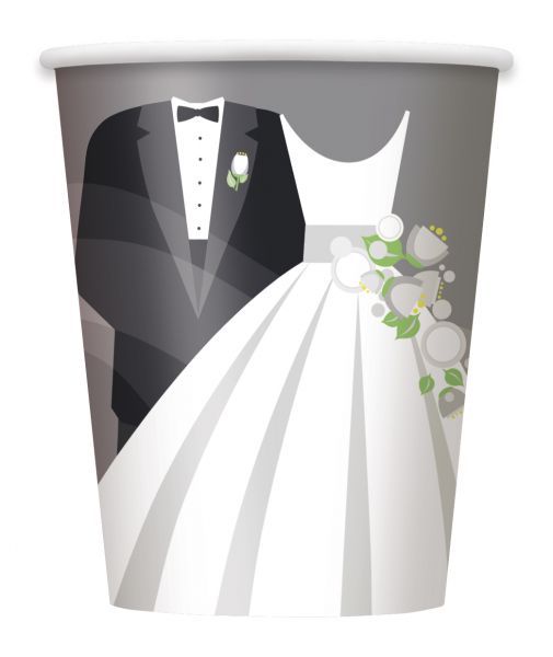 Silver Wedding 8 Pappbecher 266 ml