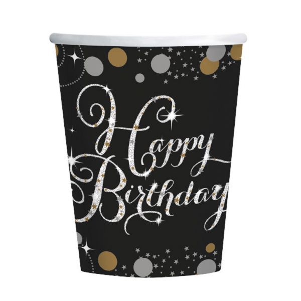 Sparkl. Celebration Gold Happy Birthday - 8 Becher