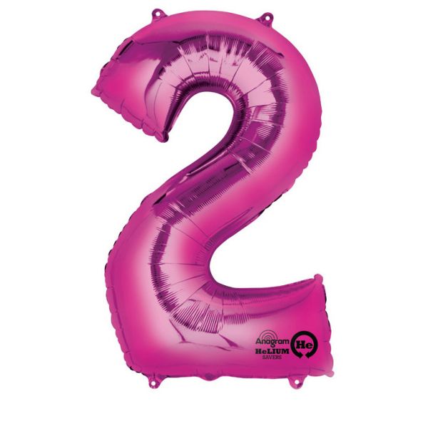 Zahl Pink - 2 Folienballon 50 X 88 cm