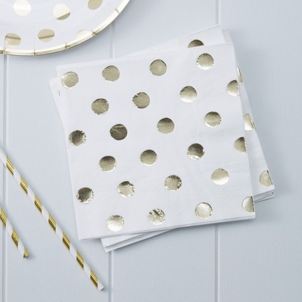 Gold Foiled Dots Serviett Pick And Mix