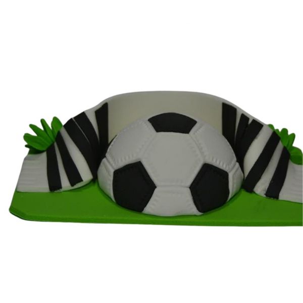 Fussball mit Schal schwarz Zuckerfigur - handgefertigt