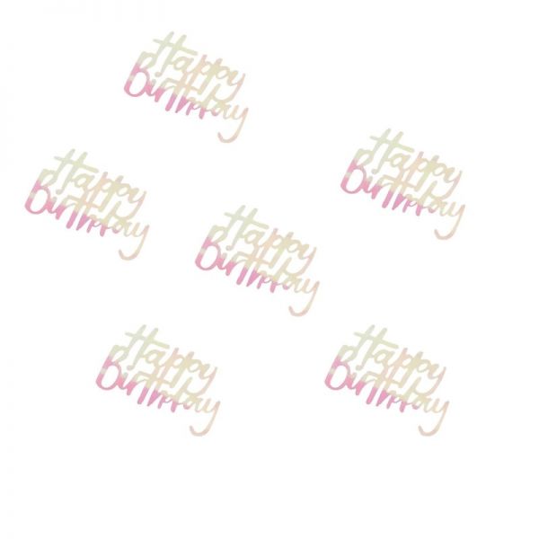 Happy Birthday Konfetti iridescent