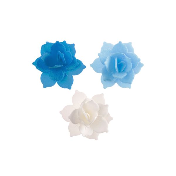 Oblaten Blumen Water Lily blue 4,5cm/8