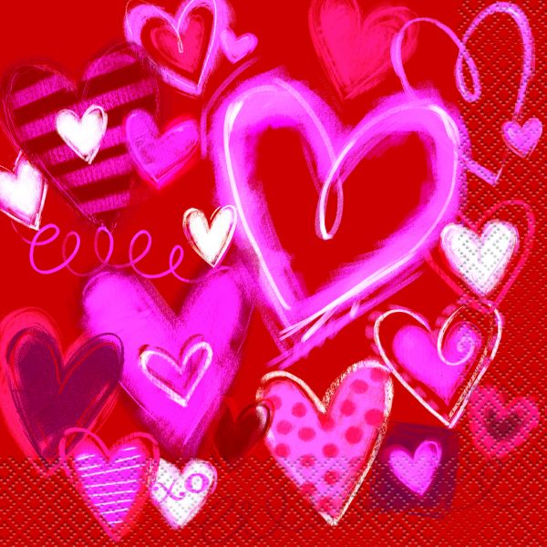 Hearts Valentine Servietten